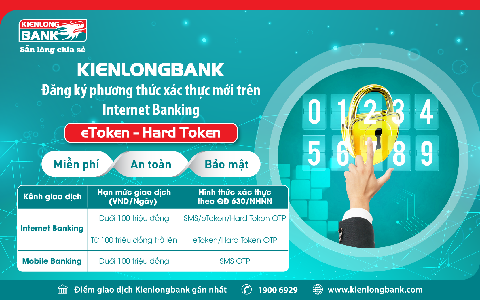 THÔNG BÁO: Kienlongbank áp dụng phương thức xác thực mới bảo mật trong thanh toán trực tuyến