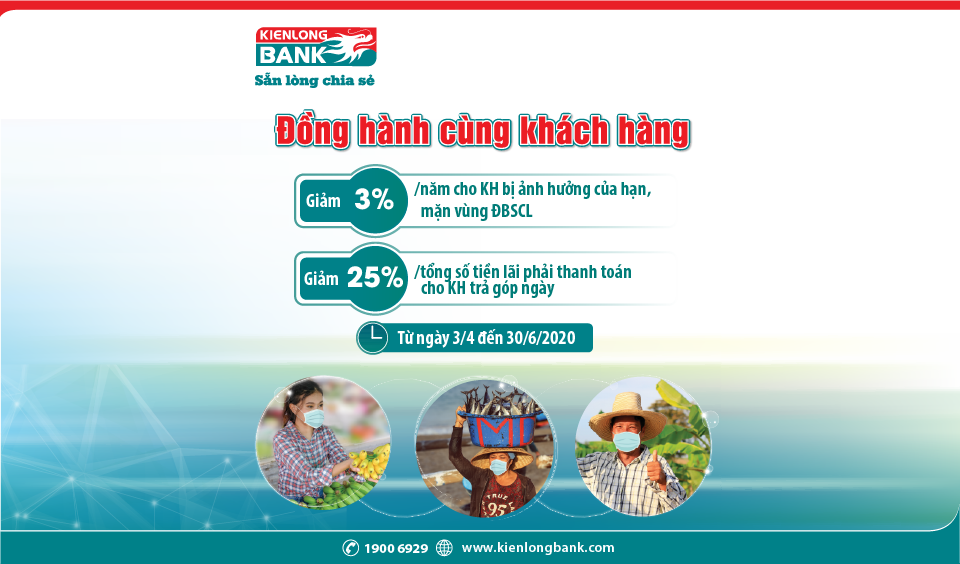 Kienlongbank reduces 3 of loan interest rates for customers suffered by drought and soil salinity