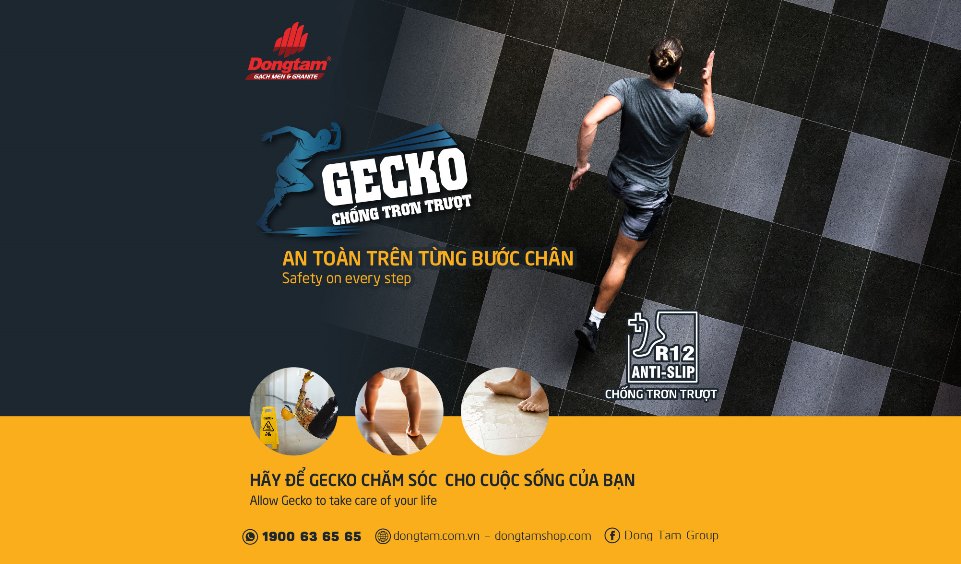 Gạch Geckco chống trơn trượt - An toàn trên từng bước chân
