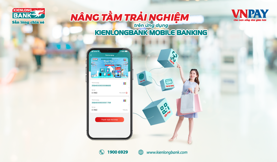Kienlongbank Mobile Banking: Đã tích hợp thêm tính năng tiện ích và bảo mật cao