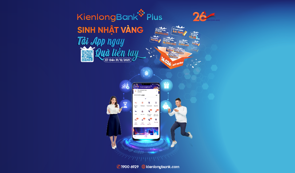 Trải nghiệm Mobile Banking mới - KienlongBank Plus cùng khuyến mại hấp dẫn