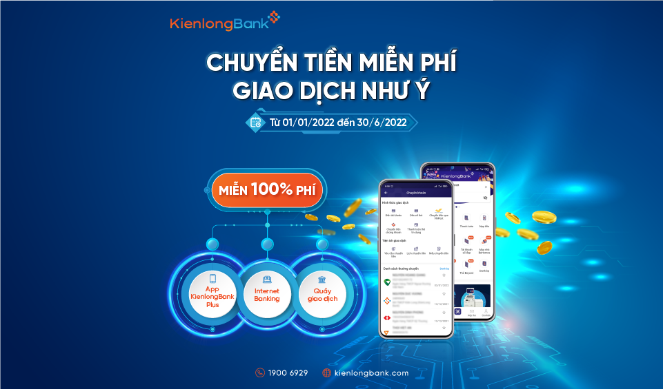KienlongBank tiếp tục chương trình Chuyển tiền miễn phí – Giao dịch như ý