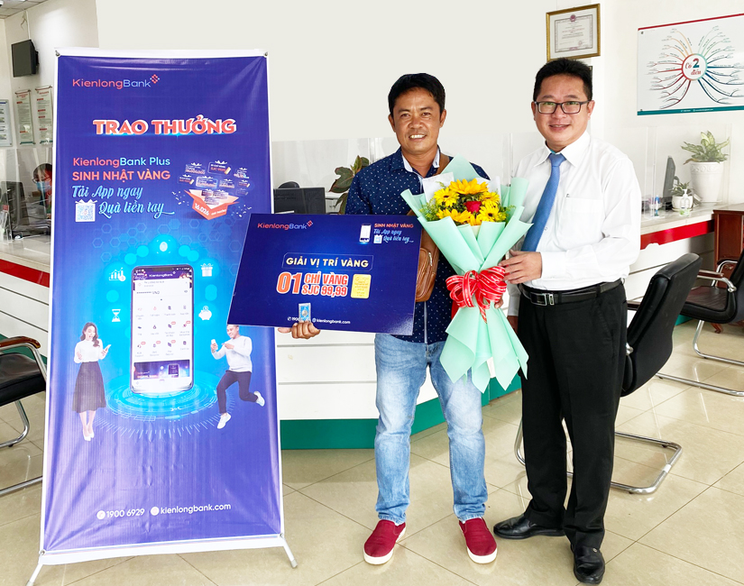KienlongBank trao 26 giải sinh nhật vàng chương trình Khuyến mại App KienlongBank Plus