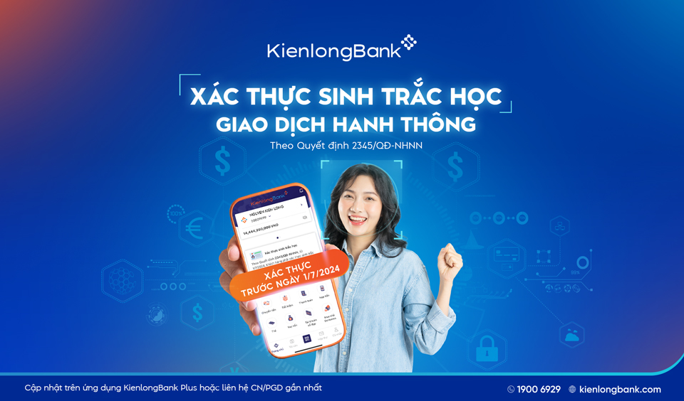 Cập nhật sinh trắc học trên App KienlongBank Plus để giao dịch an toàn