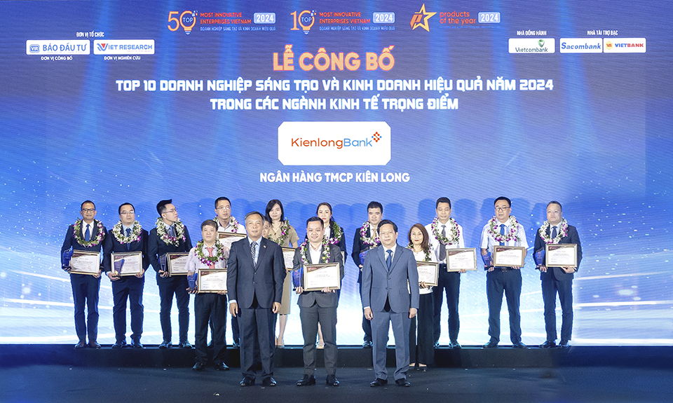 KienlongBank được vinh danh “Top 10 Ngân hàng Sáng tạo và Kinh doanh hiệu quả” 2024