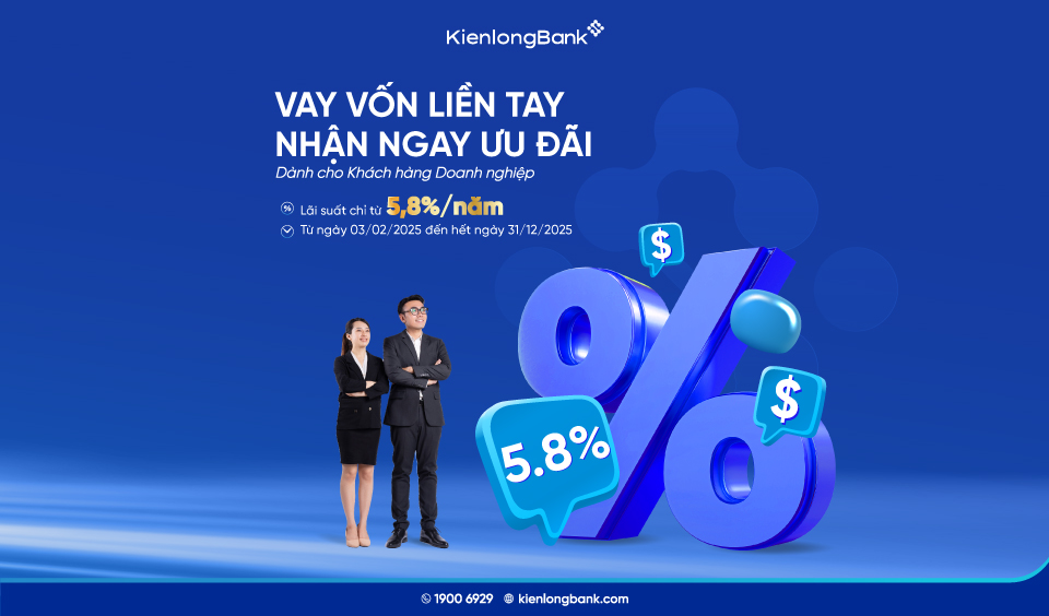 KienlongBank phát lộc đầu năm, ưu đãi cho doanh nghiệp vay vốn chỉ từ 5,8%