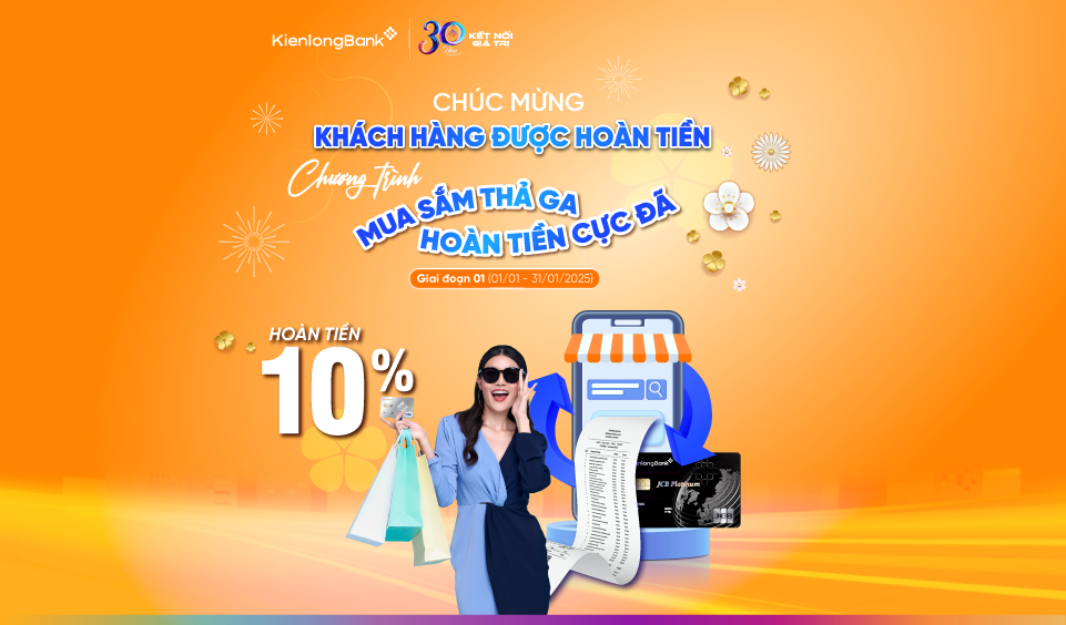 KienlongBank chúc mừng 500 khách hàng được hoàn tiền trong chương trình “Mua sắm thả ga – Hoàn tiền cực đã”