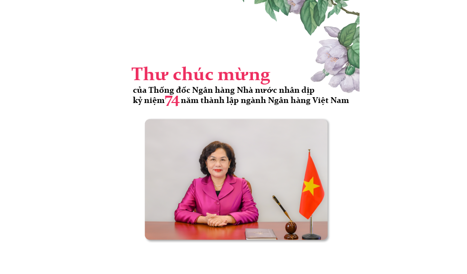 Thư chúc mừng của Thống đốc Ngân hàng Nhà nước nhân dịp kỷ niệm 74 năm thành lập ngành Ngân hàng Việt Nam