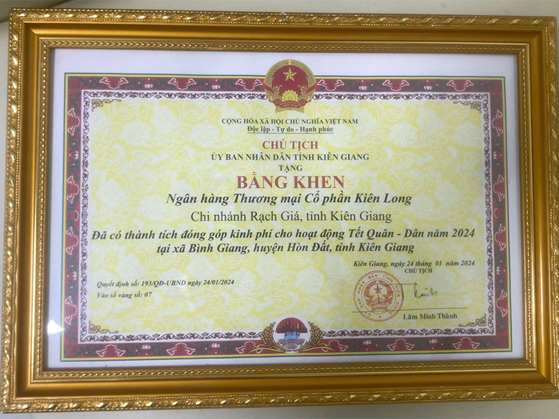 BẰNG KHEN