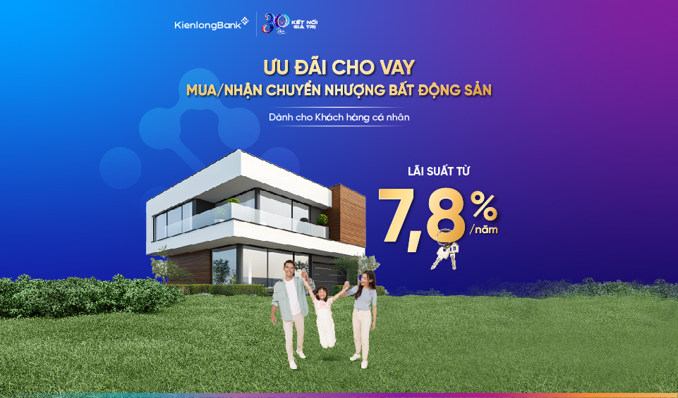 Ưu đãi lãi suất cho vay từ 7,8%/năm - KienlongBank đồng hành cùng kế hoạch an cư của bạn