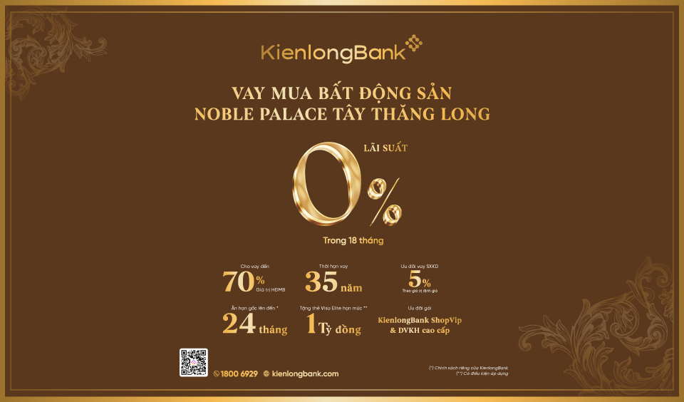 KienlongBank ưu đãi cho vay mua nhà dự án Noble Palace Tây Thăng Long