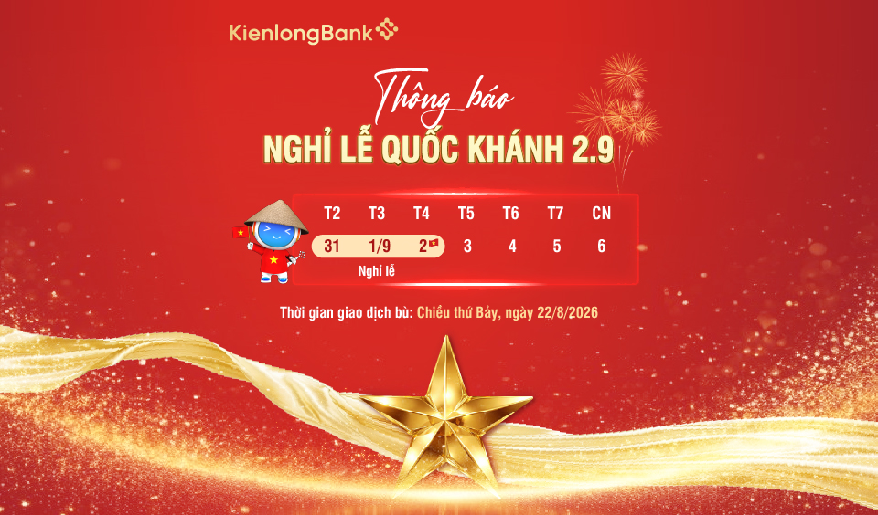 THÔNG BÁO LỊCH NGHỈ LỄ QUỐC KHÁNH 02/09