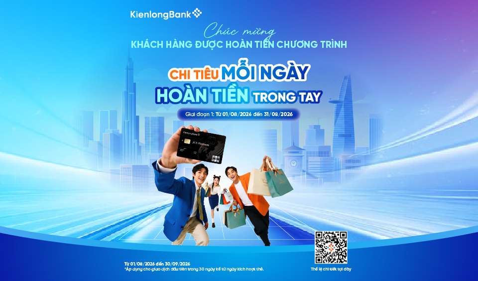 KienlongBank chúc mừng khách hàng nhận hoàn tiền Chương trình “Chi tiêu mỗi ngày – Hoàn tiền trong tay” cùng thẻ tín dụng KienlongBank JCB – Giai đoạn 1