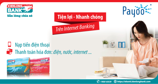 Nạp tiền điện thoại và thanh toán hóa đơn trên internet banking