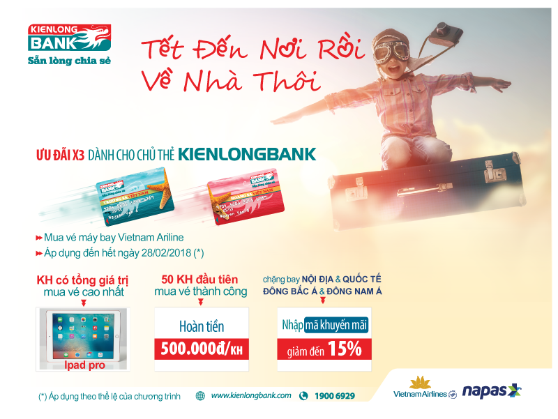 ATM Kienlongbank: Nhận ngay Ipad Pro và hoàn tiền 500.000 đồng