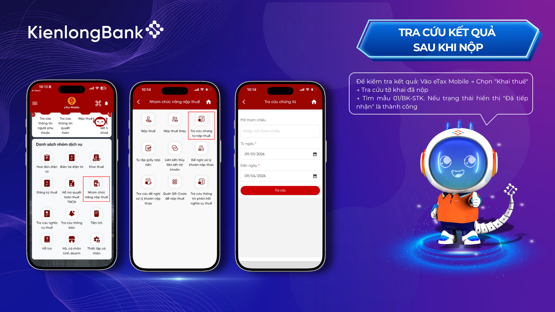 Liên kết tài khoản Hộ kinh doanh KienlongBank với eTax Mobile: Nhanh gọn, đúng hạn, an tâm kinh doanh