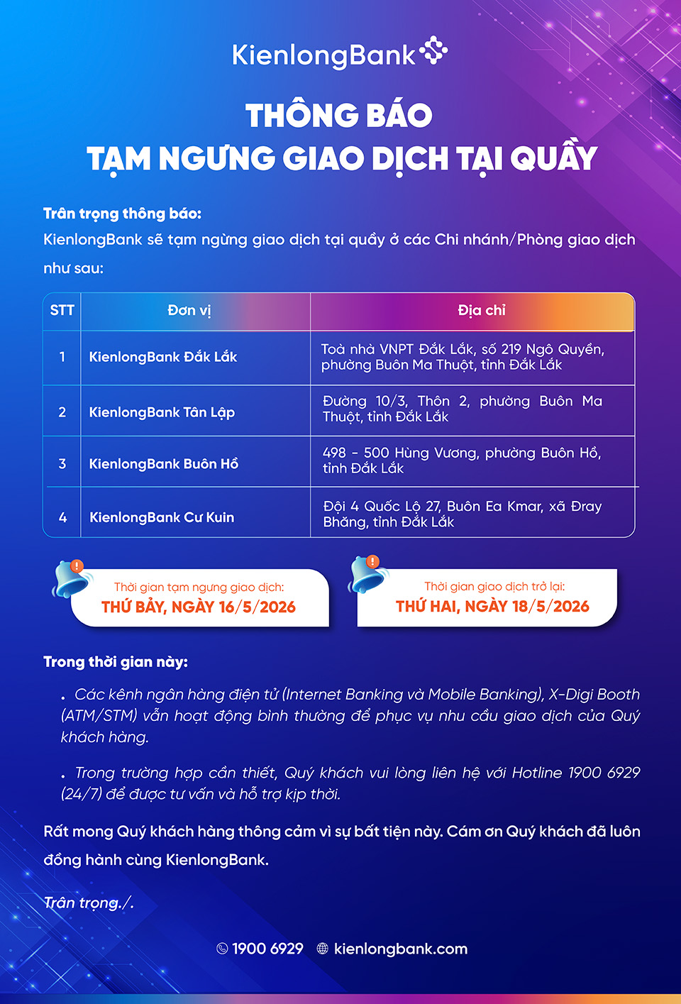 kienlongbank-thong-bao-tam-ngung-giao-dich-tai-dak-lak